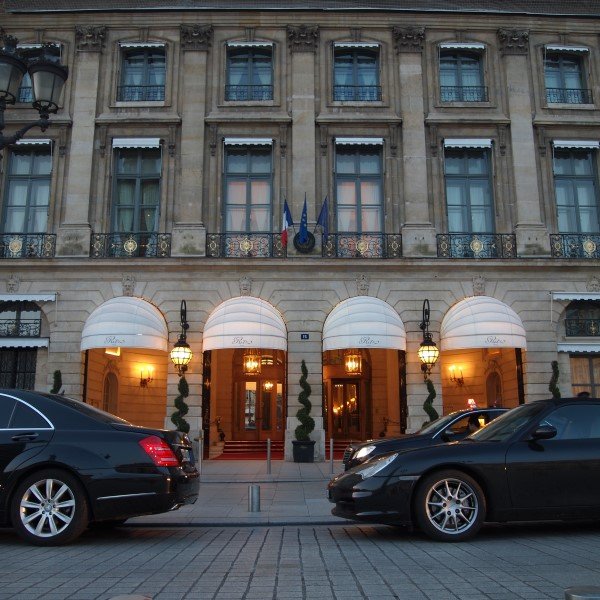 Street view of Ritz Hotel in Paris