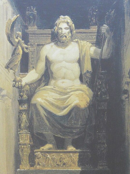 Statue of Zeus at Olympia made by Stone